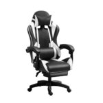 Chaise de Gaming IZTOSS Ergonomique Noir et Blanc avec Dossier Réglable