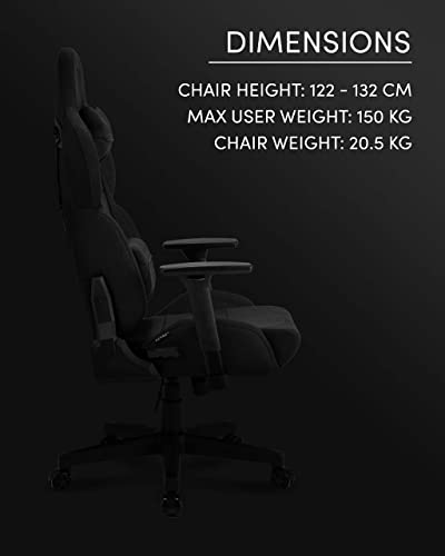 Chaise de Gaming SENSE7 Sentinel Extra Size, Plaque HDF, Noir