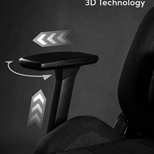 Chaise de Gaming SENSE7 Sentinel Extra Size, Plaque HDF, Noir
