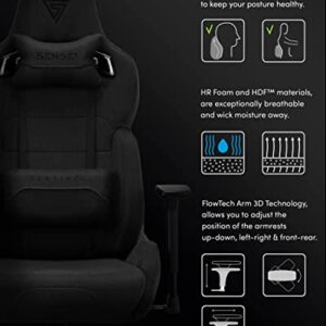 Chaise de Gaming SENSE7 Sentinel Extra Size, Plaque HDF, Noir