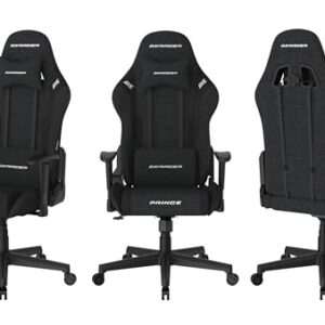 Chaise de Jeu DXRacer Prince L PF132, Tissu Déperlant, Noir