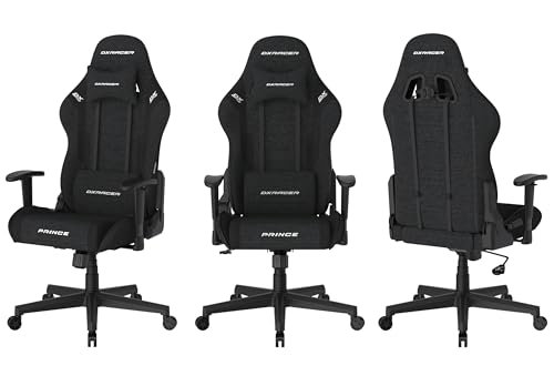 Chaise de Jeu DXRacer Prince L PF132, Tissu Déperlant, Noir