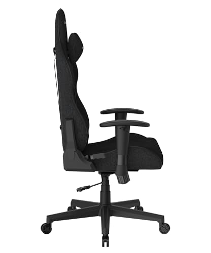 Chaise de Jeu DXRacer Prince L PF132, Tissu Déperlant, Noir