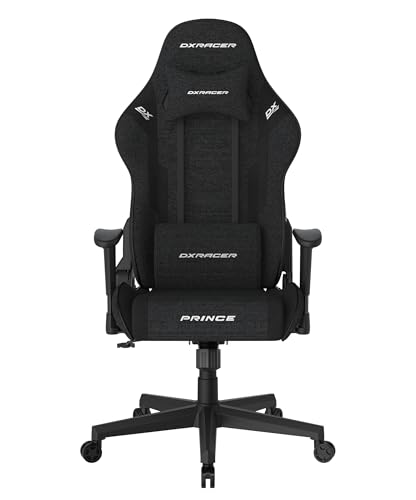Chaise de Jeu DXRacer Prince L PF132, Tissu Déperlant, Noir
