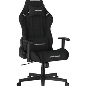Chaise de Jeu DXRacer Prince L PF132, Tissu Déperlant, Noir