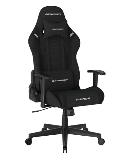 Chaise de Jeu DXRacer Prince L PF132, Tissu Déperlant, Noir
