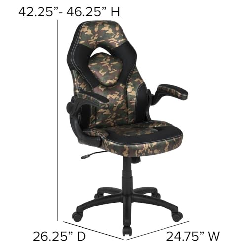 Chaise de Jeu Ergonomique Flash Furniture Camouflage avec Accoudoirs Réglables