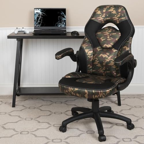 Chaise de Jeu Ergonomique Flash Furniture Camouflage avec Accoudoirs Réglables