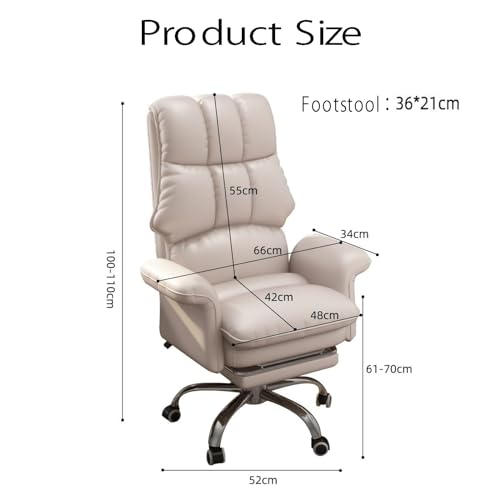Chaise de Jeu Ergonomique JSLJJBD Noir avec Repose-Pieds et Inclinable