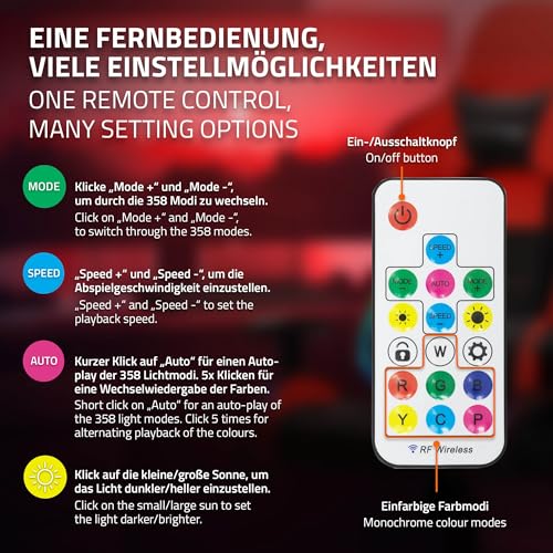 Chaise de Jeu Ergonomique ML-Design avec LED RGB et Bluetooth Rouge