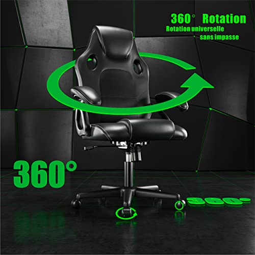 Chaise de Jeu Ergonomique Play Haha – Bureau et Ordinateur (Noir)