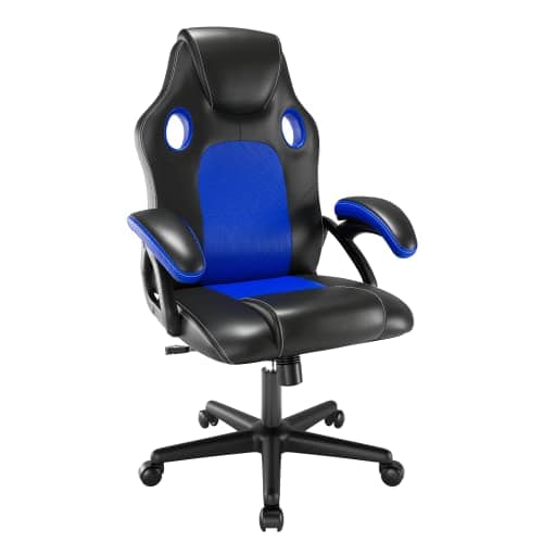Chaise de Jeu Ergonomique Play Haha en Cuir Bleu – Chaise Bureau et Ordinateur