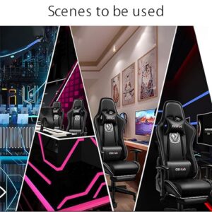 Chaise de Jeu Ergonomique Réglable 360° avec Accoudoirs et Coussins Confortables