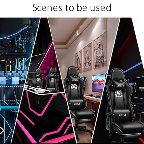 Chaise de Jeu Ergonomique Réglable 360° avec Accoudoirs et Coussins Confortables