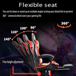 Chaise de Jeu Ergonomique Réglable 360° avec Accoudoirs et Coussins Confortables
