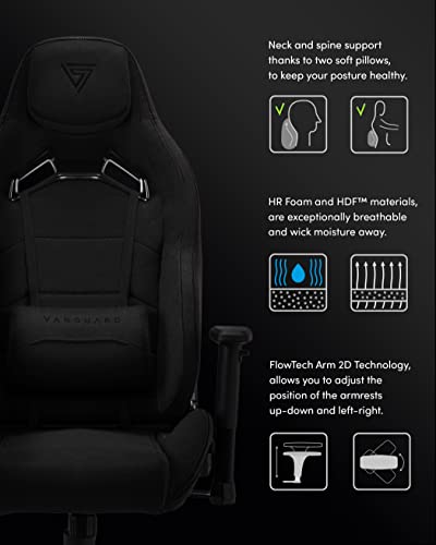 Chaise de Jeu Ergonomique SENSE7 Vanguard avec Coussins Ajustables – Noir