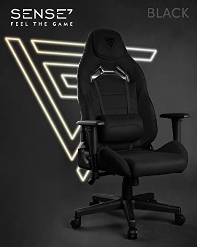 Chaise de Jeu Ergonomique SENSE7 Vanguard avec Coussins Ajustables – Noir
