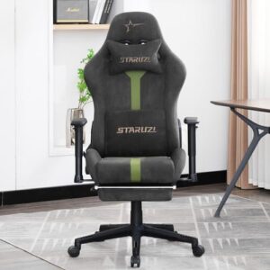 Chaise de Jeu STARUZI Ergonomique avec Repose-Pieds et Accoudoirs Réglables