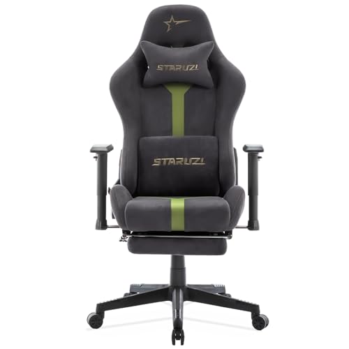 Chaise de Jeu STARUZI Ergonomique avec Repose-Pieds et Accoudoirs Réglables