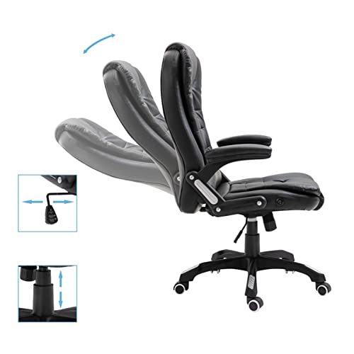 Chaise de bureau Homgoday en cuir synthétique noir pour gamers adultes