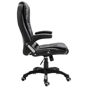 Chaise de bureau Homgoday en cuir synthétique noir pour gamers adultes