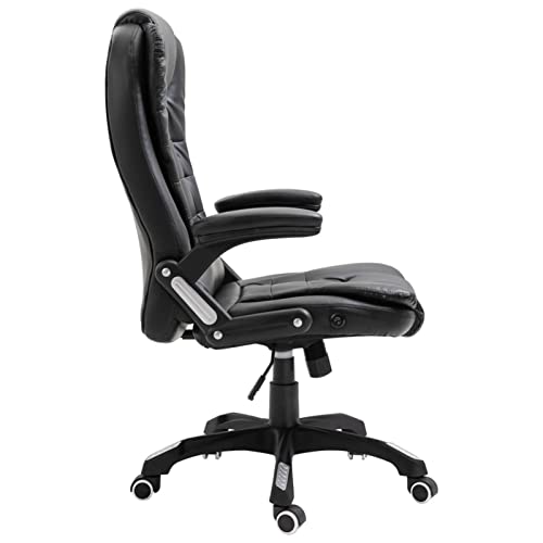 Chaise de bureau Homgoday en cuir synthétique noir pour gamers adultes