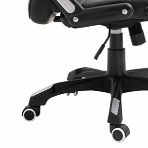 Chaise de bureau Homgoday en cuir synthétique noir pour gamers adultes