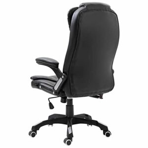 Chaise de bureau Homgoday en cuir synthétique noir pour gamers adultes