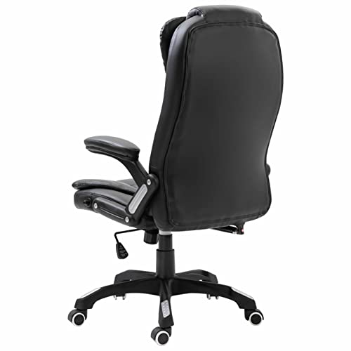 Chaise de bureau Homgoday en cuir synthétique noir pour gamers adultes