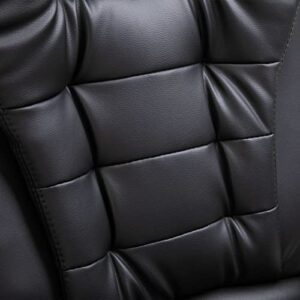 Chaise de bureau Homgoday en cuir synthétique noir pour gamers adultes