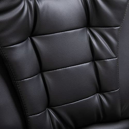 Chaise de bureau Homgoday en cuir synthétique noir pour gamers adultes