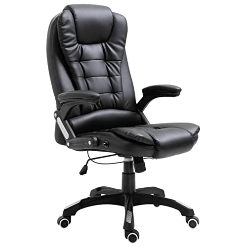Chaise de bureau Homgoday en cuir synthétique noir pour gamers adultes