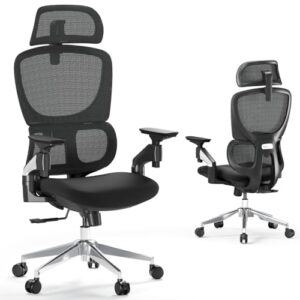 Chaise de bureau ergonomique LarkLeaves avec accoudoirs 4D et soutien lombaire
