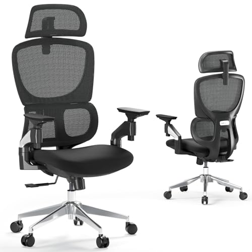 Chaise de bureau ergonomique LarkLeaves avec accoudoirs 4D et soutien lombaire