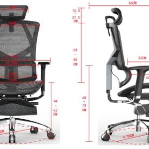 Chaise de bureau ergonomique Optimus 2.0 noire avec accoudoirs et soutien lombaire