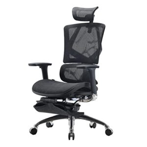 Chaise de bureau ergonomique Optimus 2.0 noire avec accoudoirs et soutien lombaire