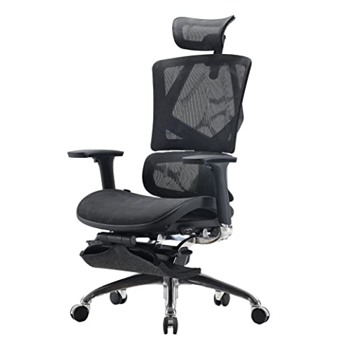 Chaise de bureau ergonomique Optimus 2.0 noire avec accoudoirs et soutien lombaire