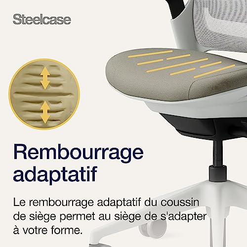 Chaise de bureau ergonomique Steelcase Series 1 avec soutien lombaire et têtière réglable