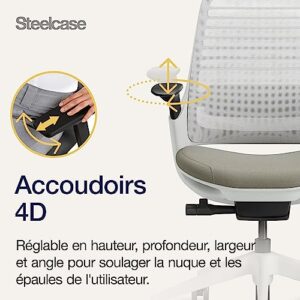 Chaise de bureau ergonomique Steelcase Series 1 avec soutien lombaire et têtière réglable