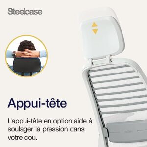 Chaise de bureau ergonomique Steelcase Series 1 avec soutien lombaire et têtière réglable