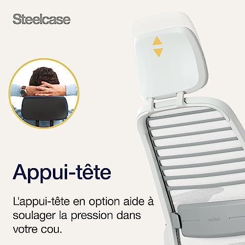 Chaise de bureau ergonomique Steelcase Series 1 avec soutien lombaire et têtière réglable