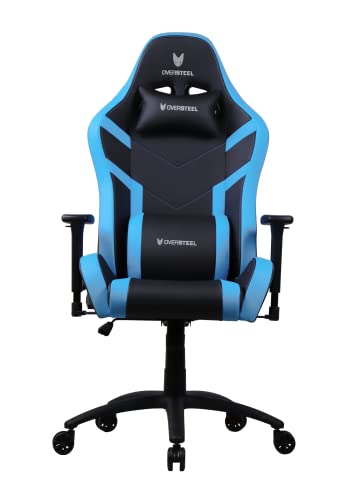 Chaise de gaming Oversteel DIAMOND bleu, simili cuir, accoudoirs 3D, 180° inclinable
