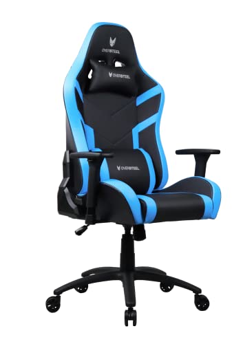 Chaise de gaming Oversteel DIAMOND bleu, simili cuir, accoudoirs 3D, 180° inclinable
