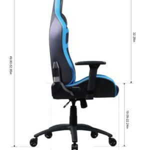 Chaise de gaming Oversteel DIAMOND bleu, simili cuir, accoudoirs 3D, 180° inclinable