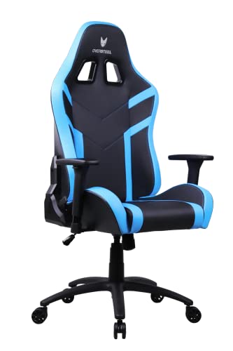 Chaise de gaming Oversteel DIAMOND bleu, simili cuir, accoudoirs 3D, 180° inclinable