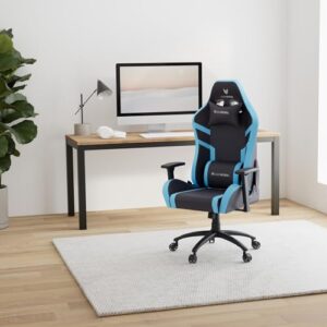 Chaise de gaming Oversteel DIAMOND bleu, simili cuir, accoudoirs 3D, 180° inclinable