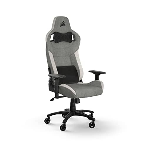 Chaise de jeu Corsair T3 Rush, acier allié gris et blanc