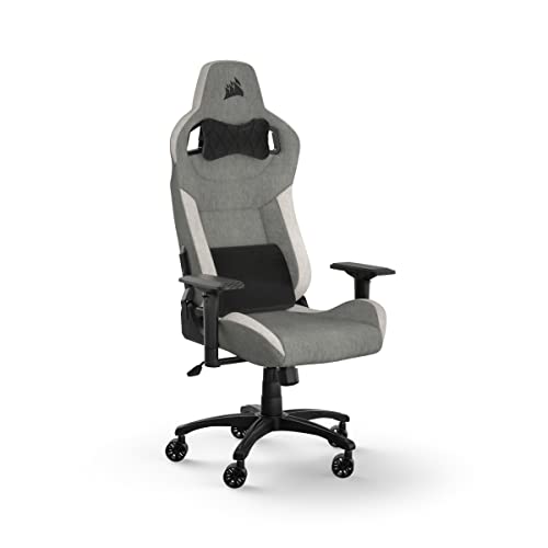 Chaise de jeu Corsair T3 Rush, acier allié gris et blanc