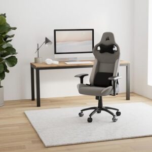 Chaise de jeu Corsair T3 Rush, acier allié gris et blanc