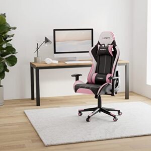 Chaise de jeu DRIFT GAMING DR175PINK – Similicuir, accoudoirs 2D, coussins inclus